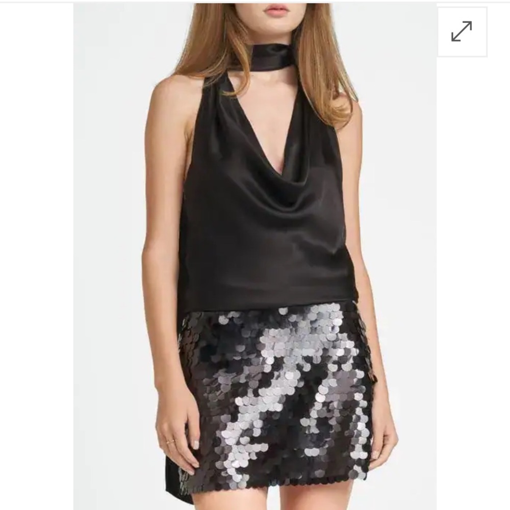 Wayf Black Women's Halter Crop Top